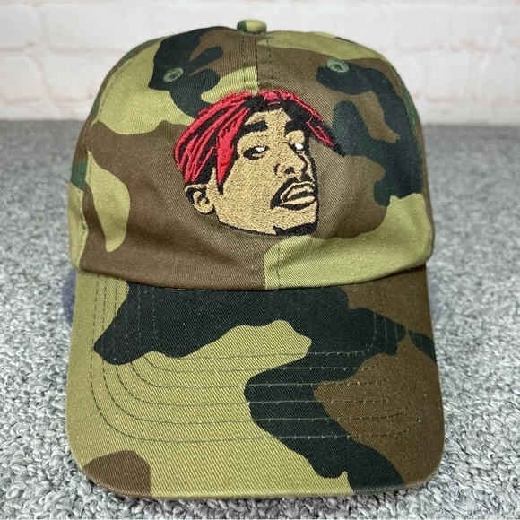 Tupac Hat Camo Adjustable Dad Hat Cap Rare One of a Kind - Picture 1 of 5